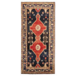 Luxurious Five-Meter Hand-Knotted Rug from Kermanshah in Navy