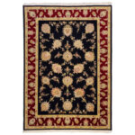 Luxurious Tabriz Wool Rug - Hand-Knotted Navy Beauty