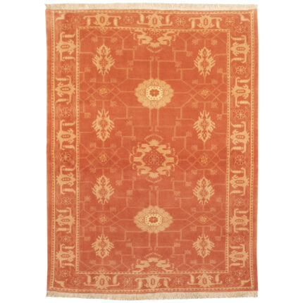 Luxurious Golestan Wool Rug - Hand-Knotted 2m2 Peach