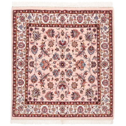 Luxurious Kashmar Wool Hand-Knotted Rug - Peach 120x127cm