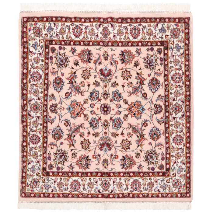 Luxurious Kashmar Wool Hand-Knotted Rug - Peach 120x127cm