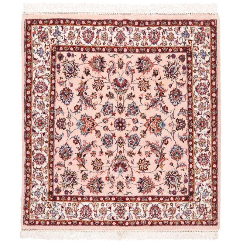Luxurious Kashmar Wool Hand-Knotted Rug - Peach 120x127cm