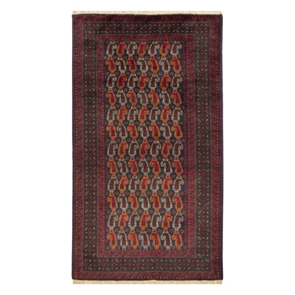 Luxurious Hand-Knotted Baloch Wool Rug - Navy 1.84m2