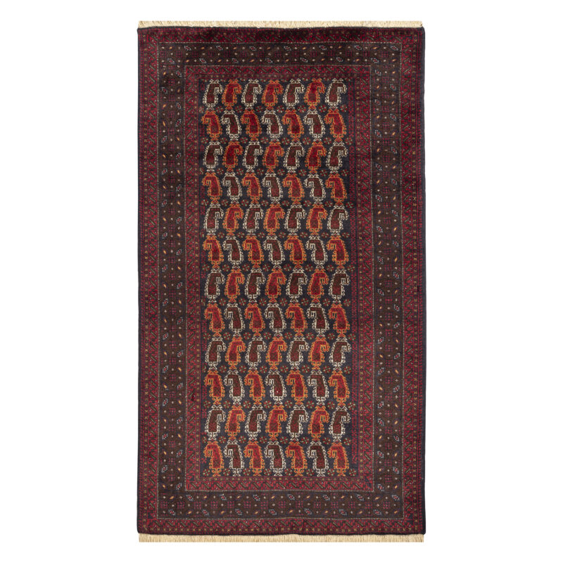 Luxurious Hand-Knotted Baloch Wool Rug - Navy 1.84m2