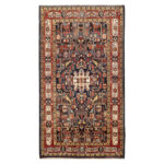 Luxurious Four-Meter Hand-Knotted Nahavand Design Rug in Navy