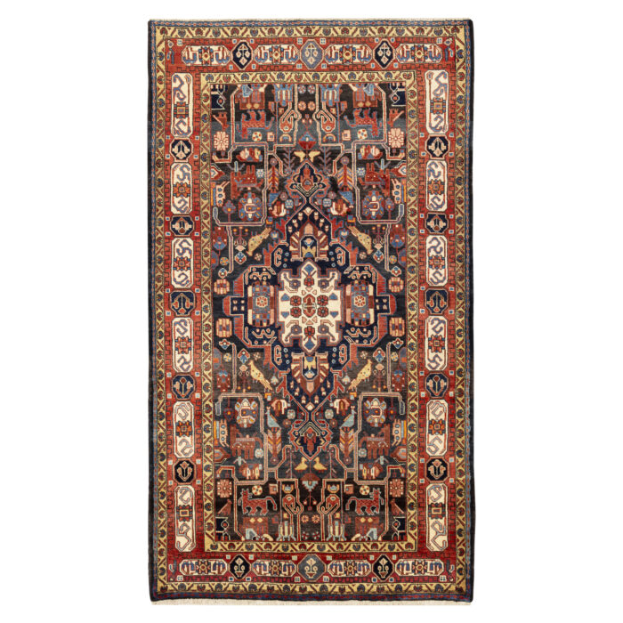 Luxurious Four-Meter Hand-Knotted Nahavand Design Rug in Navy