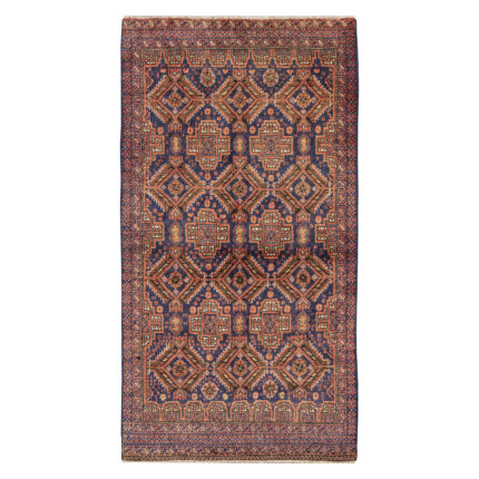 Luxurious Hand-Knotted Baloch Wool Rug in Navy - 1.25 m2