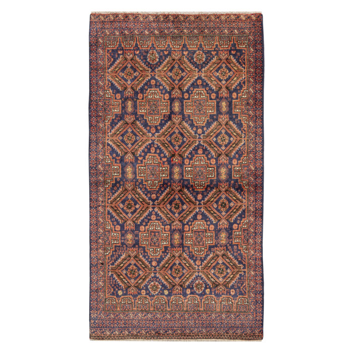 Luxurious Hand-Knotted Baloch Wool Rug in Navy - 1.25 m2