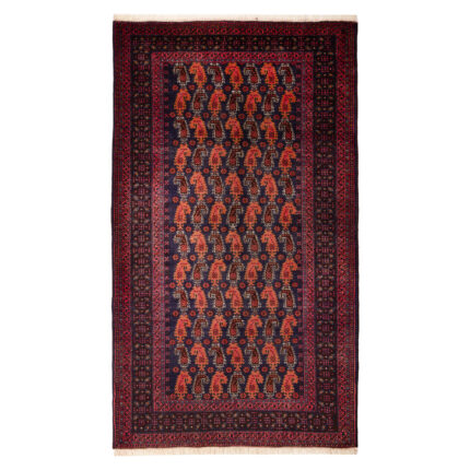 Luxurious Hand-Knotted Baloch Wool Rug - Navy 2m2