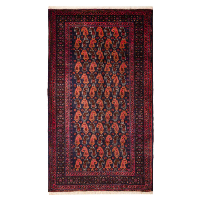 Luxurious Hand-Knotted Baloch Wool Rug - Navy 2m2