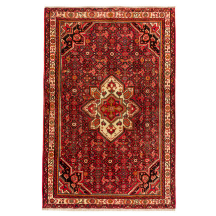 Luxurious Hand-Knotted Hamadan Rug - 3.5m Wool Beauty