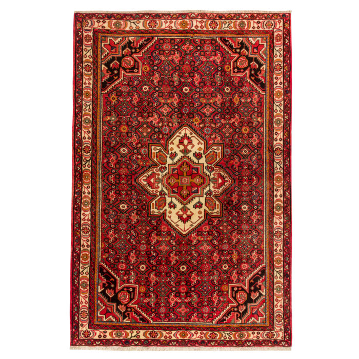 Luxurious Hand-Knotted Hamadan Rug - 3.5m Wool Beauty