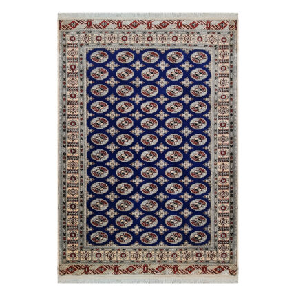Luxurious Turkmen Hand-Knotted Wool Rug - 6-meter Statement Piece