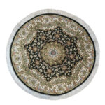 Luxurious One-Meter Silk Taranji Hand-Knotted Rug from Qom