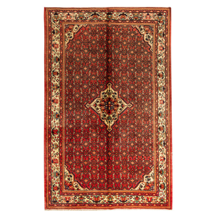 Luxurious Six-Meter Hand-Knotted Hossein Abad Rug - Hamadan Origin