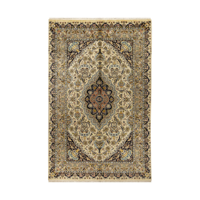 Luxurious Khorasan Hand-Knotted Rug - 5.52m2 Cream Wool Masterpiece
