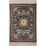 Luxurious One-Meter Hand-Knotted Harris Wool Rug for Elegant Interiors