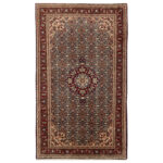 Luxurious Kermanshah Hand-Knotted Navy Wool Rug - 4m2