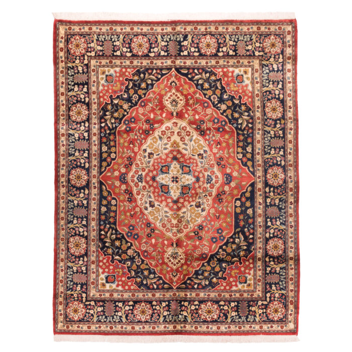 Exquisite Five-Meter Hand-Knotted Tabriz Wool Rug