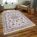 Exquisite Nain Silk and Fleece Hand-Knotted Half-Meter Rug