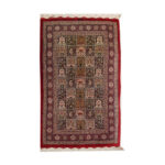 Luxurious Qom Silk Hand-Knotted Rug - Exquisite Multicolour Design