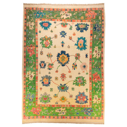 Luxurious 15m Persian Hand-Knotted Wool Rug in Cream - Exquisite Kashmar Design