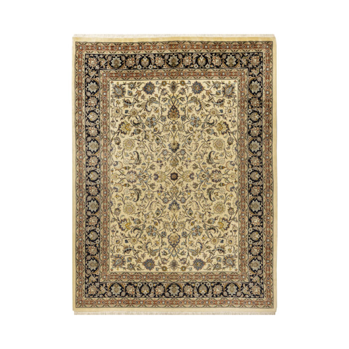 Luxurious Six-Meter Hand-Knotted Khorasan Design Wool Rug