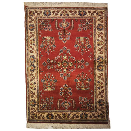 Luxurious Narmin Kesa Hand-Knotted Sarouk Wool Rug 101x156cm