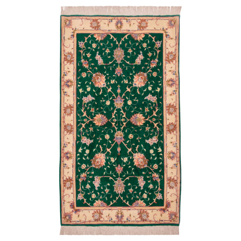 Exquisite Tabriz Silk & Fleece Handwoven Persian Rug - One Pair