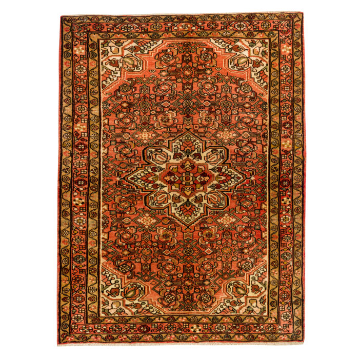 Luxurious Hand-Knotted Hamadan Rug - 3.5m Wool Beauty