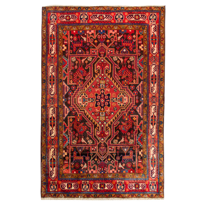 Luxurious Hand-Knotted Nahavand Rug - 2.65m2 Navy Wool Export Finish
