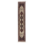 Luxurious Handwoven Persian Wool & Silk Rug | 3m Long Cream Carpet