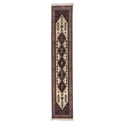 Luxurious Handwoven Persian Wool & Silk Rug | 3m Long Cream Carpet