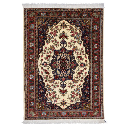 Luxurious Bijar Wool Hand-Knotted Rug in Cream - 1.55 m2