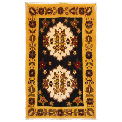 Luxurious Hand-Knotted Bakhtiari Wool Rug in Navy - 3.6 m2