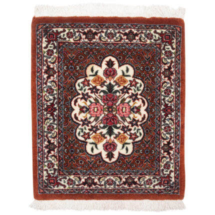 Luxurious Persian Bijar Wool Silk Rug Tablecloth - Exquisite Hand-Knotted Design