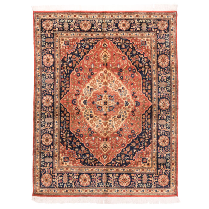 Luxurious Five-Meter Hand-Knotted Wool Rug from Tabriz