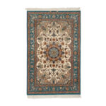 Exquisite Isfahan Silk Rug with Silk Flowers | 2.5m2 Hand-Knotted Beauty