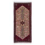 Luxurious One & Half Meter Persian Hand-Knotted Wool Rug - Cream