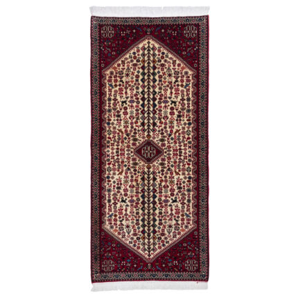 Luxurious One & Half Meter Persian Hand-Knotted Wool Rug - Cream