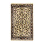 Luxurious Six-Meter Hand-Knotted Khorasan Rug in Cream