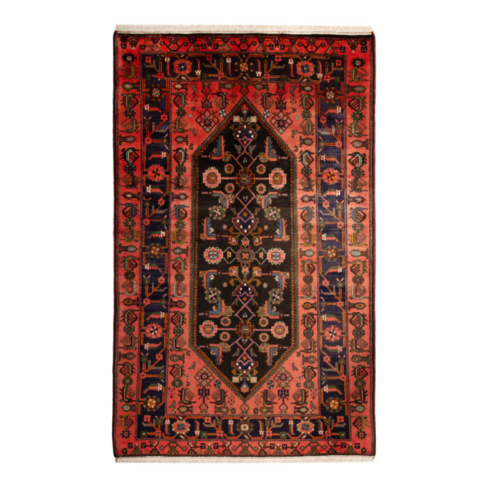 Luxurious Kermanshah Hand-Knotted Wool Rug in Navy - 3m