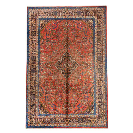 Luxurious Six-Meter Hand-Knotted Wool Rug - Mehraban Model