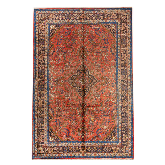 Luxurious Six-Meter Hand-Knotted Wool Rug - Mehraban Model