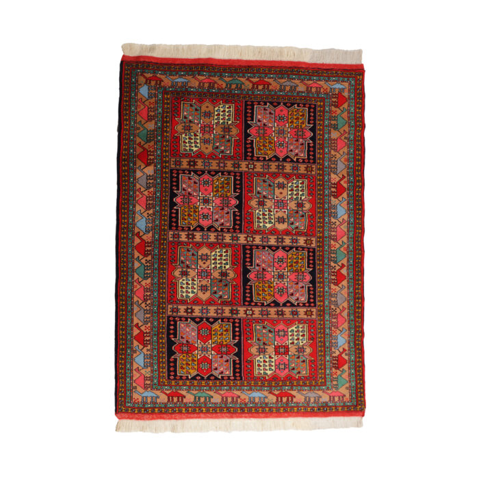 Luxurious 2m Hand-Knotted Bakhtiari Clay Wool Rug - Red