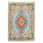 Luxurious Tabriz Wool Rug - Hand-Knotted 3m Blue Beauty
