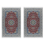 Luxurious Nain Wool and Silk Hand-Knotted Rug Pair - 7.5m2