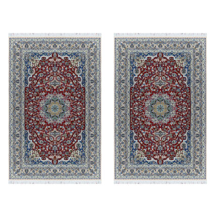 Luxurious Nain Wool and Silk Hand-Knotted Rug Pair - 7.5m2