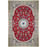 Luxurious Three-Meter Hand-Knotted Silk and Fleece Rug from Nain