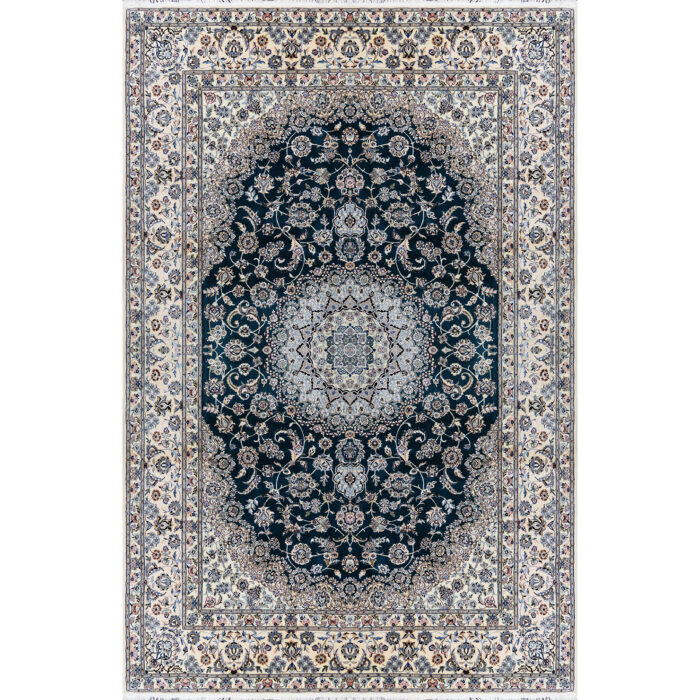 Luxurious 6 Meter Hand-Knotted Silk and Fleece Rug - Nain Nayin 6la